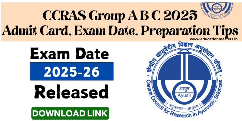 CCRAS 2025 Admit Card, Exam Date